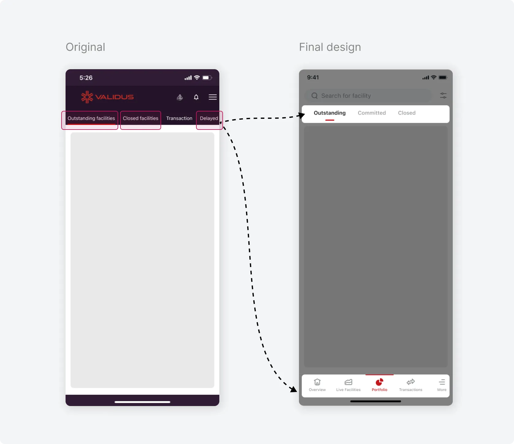 New navigation wireframe