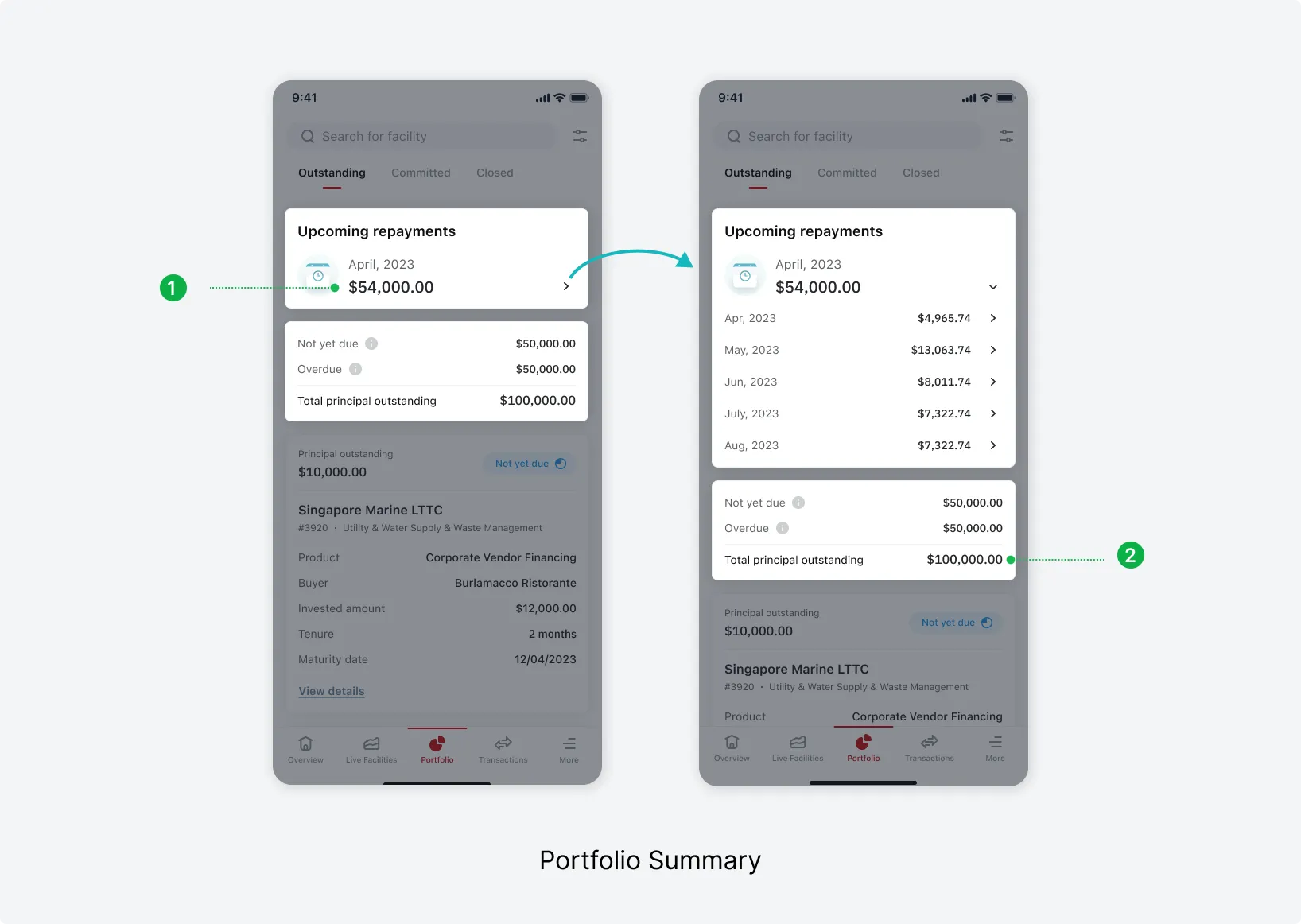 New design of portfolio summary